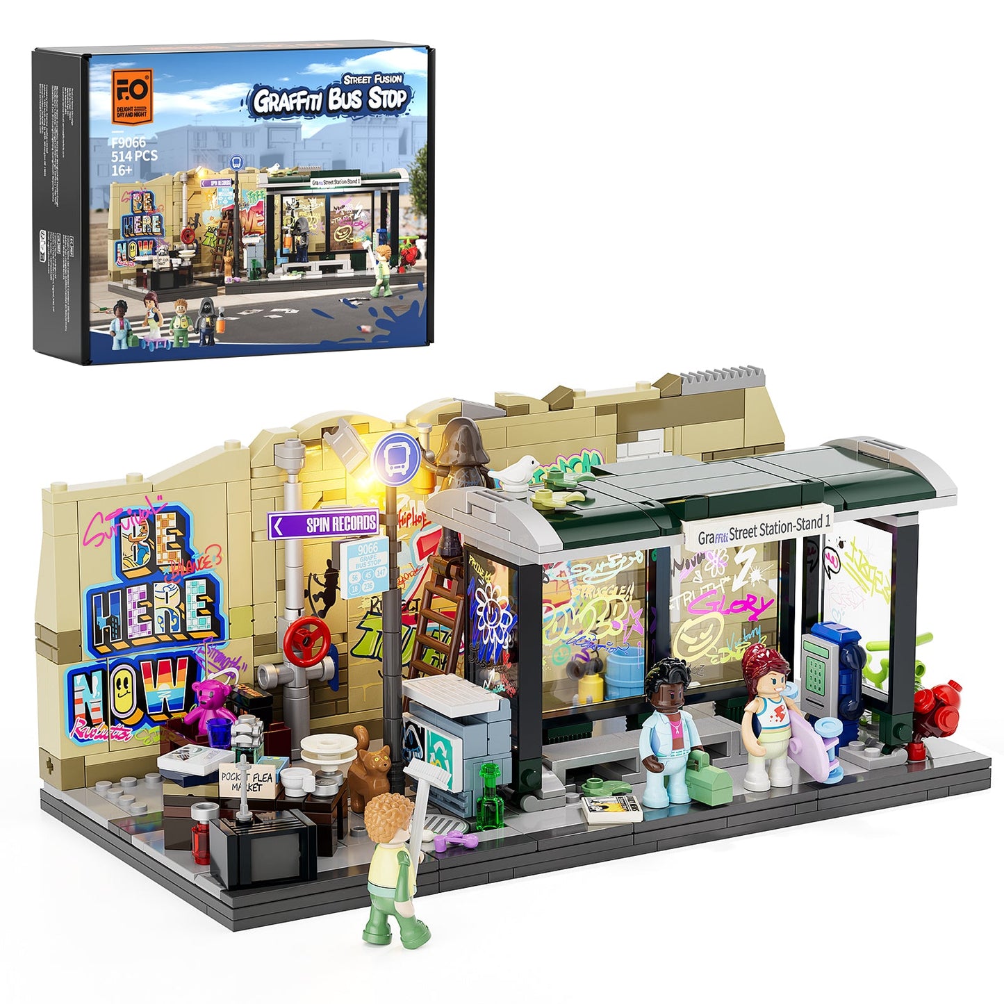 🔥🔥New Year 70% Off--🎨 Street Art Graffiti Bus Stop – The Coolest Urban Style Building Set Everyone Is Talking About!