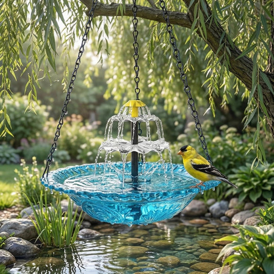 🔥2026 Spring special offer 60% off - 🐦Solar Cascade Hanging Bird Bath Fountain