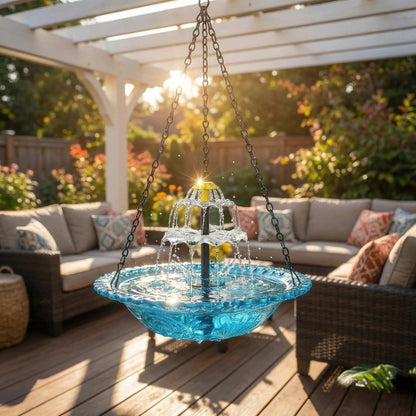 🔥2026 Spring special offer 60% off - 🐦Solar Cascade Hanging Bird Bath Fountain