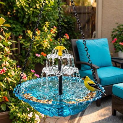 🔥2026 Spring special offer 60% off - 🐦Solar Cascade Hanging Bird Bath Fountain