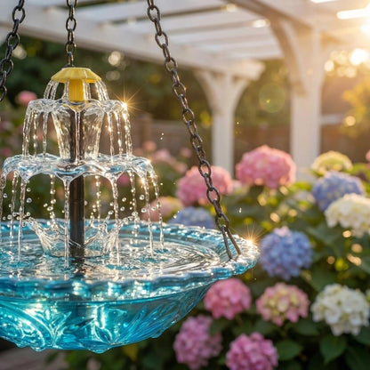 🔥2026 Spring special offer 60% off - 🐦Solar Cascade Hanging Bird Bath Fountain