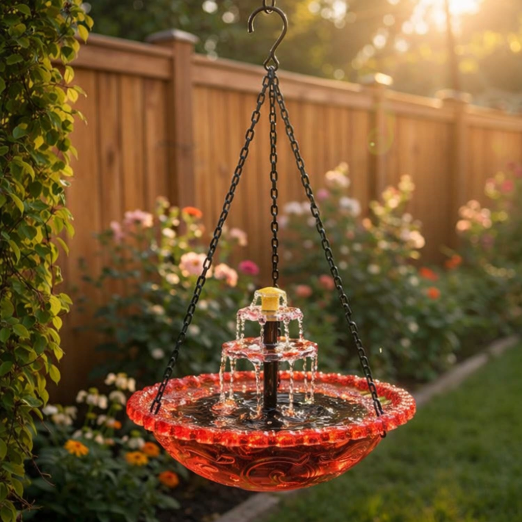 🔥2026 Spring special offer 60% off - 🐦Solar Cascade Hanging Bird Bath Fountain
