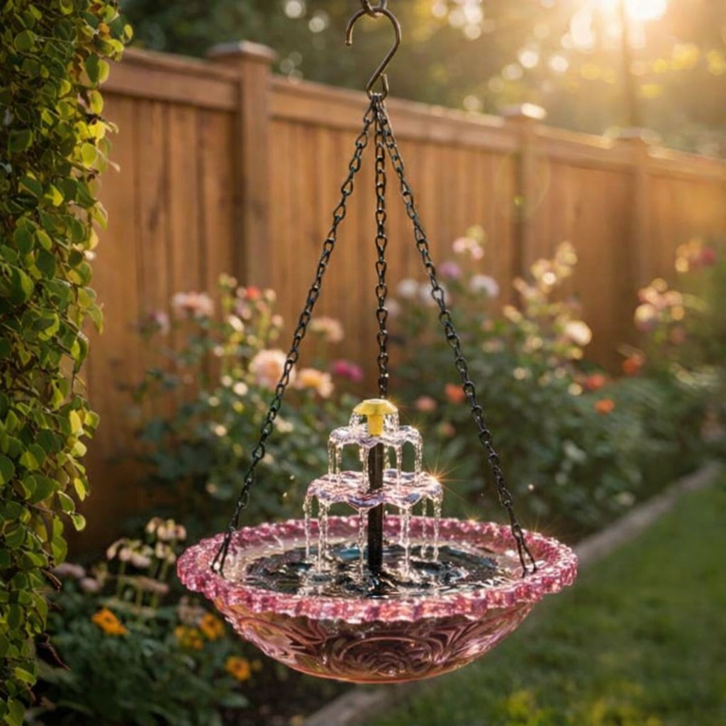 🔥2026 Spring special offer 60% off - 🐦Solar Cascade Hanging Bird Bath Fountain